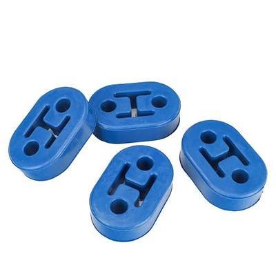 Exhaust Hangers Upgrade EPDM(More Durable than Rubber) Muffler Bushing Insulator Shock Absorbent Mount Bracket 2 Hole 12mm (73mm x 47mm x 21mm) Universal Fit - 4PCS (Blue)