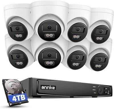 ANNKE 16 Channel Security Camera System 4K PoE, Smart Dual Light, 4TB HDD | 8pcs 8MP IP Wired Outdoor Cams, AI Human Vehicle Detection, Spotlight Color Night Vision, Built-in Mic, Compatible with Alexa
