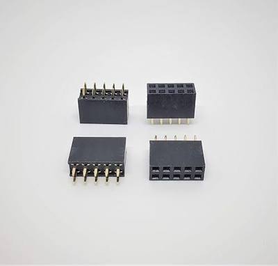 25-Pack 10P 2.54mm 0.1" Pitch PCB Female Pin Headers 2x5 Dual Rows 10 Pins Female Sockets to Male Straight PCB DIP, Double Rows PC Board Through-Board Strip (2x5-10P-25PK)