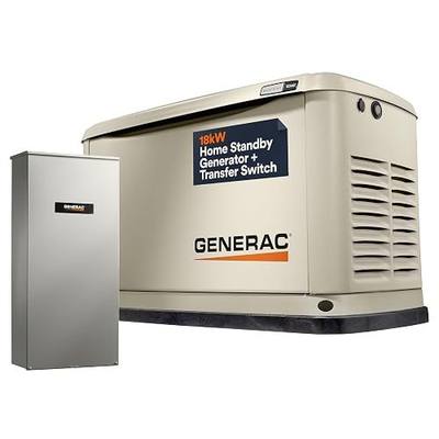 Generac Guardian 18kW Home Standby Generator with 200 Amp Transfer Switch - Automatic Whole House Backup Power for Storms, Emergencies, and Outages, WiFi Enabled, Runs on Natural Gas or Liquid Propane