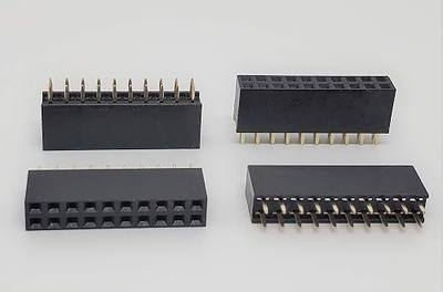 25-Pack 20P 2.54mm 0.1" Pitch PCB Female Pin Headers 2x10 Dual Rows 20 Pins Female Sockets to Male Straight PCB DIP, Double Rows PC Board Through-Board Strip (2X10-20P-25PK)