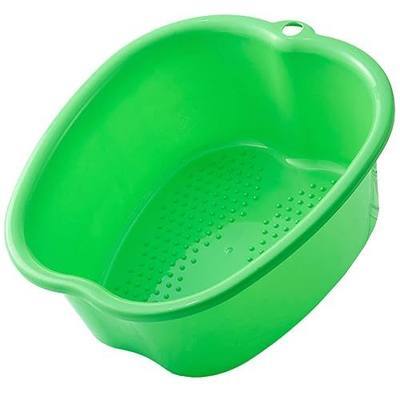 Foot Soaking Bath Basin, Sturdy Durable Plastic Foot Bath and Foot Massager Foot Bucket, Great for Getting the Dead/Old Skin Off Your Feet,Portable Foot Tub (FITS UP to A Men's Size 11)(Green)