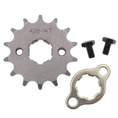 428 Front Enigine Sprocket with Retainer Plate Sets for Motorcycle Dirt Bike (428-20mm, 14T)