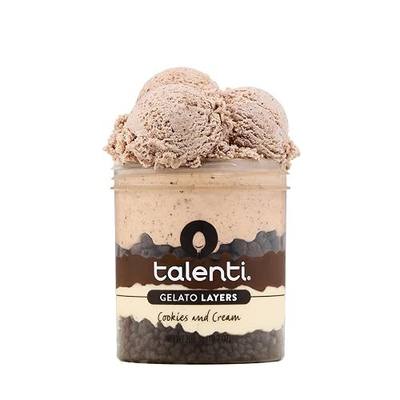 Talenti Gelato Layers For a Delicious Frozen Dessert Cookies and Cream 5 Layers in Every Jar 10.7 oz