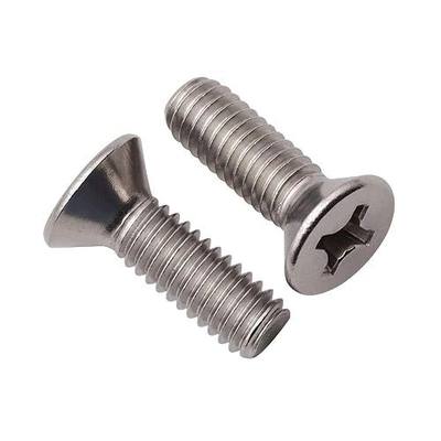 #10-24 x 1/2" (100 Pack) Phillips Flat Head Machine Screws, Stainless Steel 304 (18-8), UNC Coarse Thread, Countersunk Head Machine Screws, Phillips Drive #2