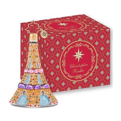Christopher Radko Eiffel Tower Christmas Ornament – Handcrafted Blown Glass Paris Holiday Decoration, Vintage-Style Glass Ornament & Keepsake Gift