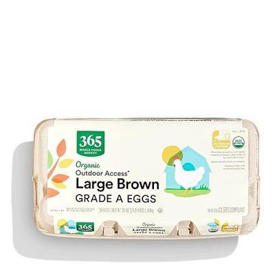 365 by Whole Foods Market, Organic, Outdoor Access, Large Brown Grade A Eggs, 18 Count