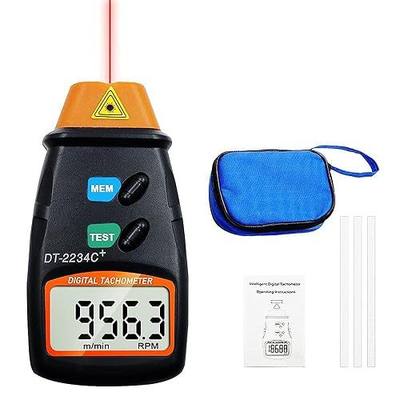 Digital Laser Tachometer, AIOMEST Non-Contact RPM Meter Speedometer, Photo Tach Tester Measuring 2.5-99,999RPM Motor Speed, Handheld Velocimeter Gauge for Engine Motorcycle Mower Lathe