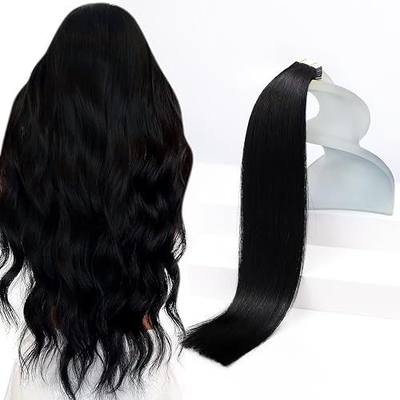 Sunny Hair Tape in Hair Extensions Human Hair 22inch,Jet Black | Hair Extensions Real Human Hair,Natural Tape in Extensions for Women,Skin Wefts 20Pcs 50g