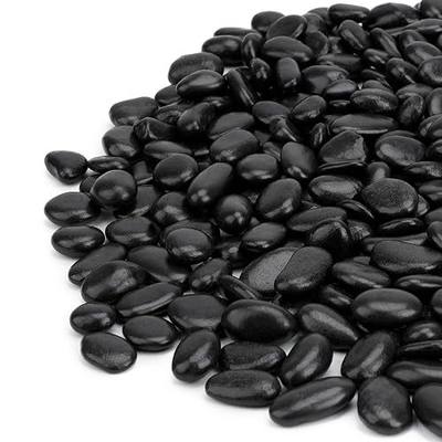 Mr. Fireglass 3/8" Natural Black Polished Pebbles Aquarium Rocks, 2 lb Bag
