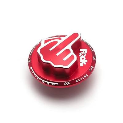 x xotic tech Engine Oil Filler Tank Fuel Cap Cover, Aluminum Middle Finger Pattern, Compatible with Honda & Acura (Red)