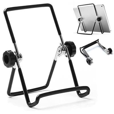 VOVIGGOL Adjustable Tablet Stand Holder, Non-Slip Foldable Holder Cradle Fit for 9-12.9" Tablets, iPad, Samsung and Kindle Fire, Display Stands Picture Frame Stand for Photos (Large Black)