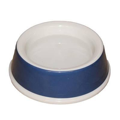 Ecoware Decorated Small Dog Non-Tip/Non-Skid Dish, Light Burlap/Blue Dog (ENT15B)