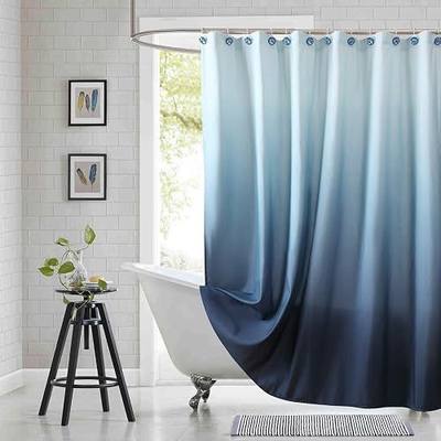 Fabric Shower Curtain, Blue Shower Curtain, Plolyester Ombre Shower Curtains for Bathroom, Modern Decorative Bathroom Curtains, 72" W x 72" H