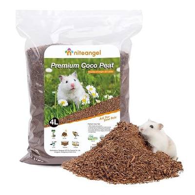 Niteangel Natural Coco/Cork Hamster Bedding: 4L Absorb Odors & Low Dust | Encourages Digging & Burrowing Instinct - Pet Litter for Dwarf Syrian Hamsters Gerbils mices Degus or Other Small Animal