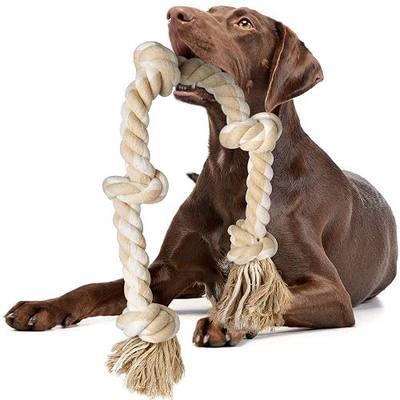 Fida Dog Rope Toys for Large/Medium Aggressive Chewers, Tough Cotton Chew Toy, 3 Feet 5 Knots Indestructible, Tug of War Dog Pull Rope Teeth Cleaning