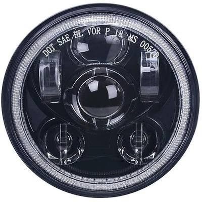 5-3/4 5.75 Inch LED Motorcycle Headlight Compatible with Harley Davidson Sportster Iron 883 1200 Dyna Street Bob Low Rider Softail | 4000LM 6000K H4 Plug Replacement Lamp
