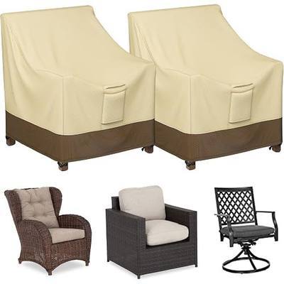 2 Pack Heavy Duty Waterproof Outdoor Patio Chair Covers, Universal-Fit Patio Chair Furniture Covers for Outdoor Swivel Rocking Chair, Medium Adirondack Chairs, Lounge Deep Seat (30"W x 37"D x 31"H)