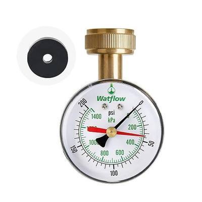 2-1/2" Water Pressure Test Gauge, Garden Hose Pressure Gauge, House Water Pressure Gauge, 3/4" Female Hose Thread, 0-200 psi/kpa with Drag Pointer