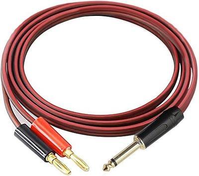 Mili Dianzi MEIRIYFA 6.35mm to Banana Plug Speaker Cable, 2m, Mono, OFC, Gold Plugs, Compatible with Speakers, Microphones, Amplifiers, Mixers, Receivers