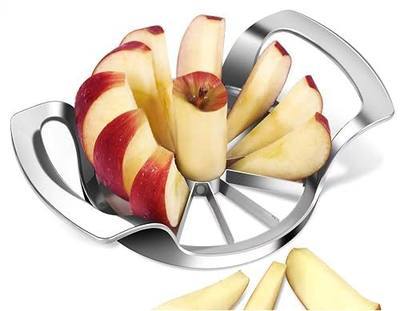 LIIGEMI Heavy Duty Apple Cutter Corer, Large 12-Blade Stainless Steel Fruit Slicer