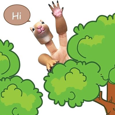 Squirrel Finger Puppet, Mini Animal Puppet for Storytelling, Party Favors and Quirky Gifts