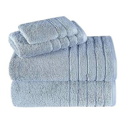 Towels Beyond - Luxury 4 Piece Towels Set, Made with 100% Turkish Cotton, Highly Absorbent & Comfy, Includes 2 Bath Towels, 1 Hand Towel & 1 Washcloth | (Blue)