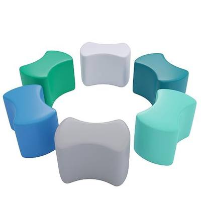 ECR4Kids SoftZone Toddler Modular Stool Seating Set, Classroom Furniture, Contemporary, 6-Piece