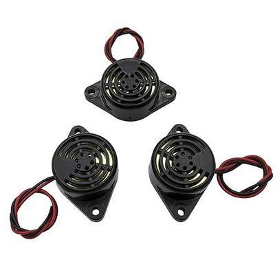 3PCS DC 3-24V 90dB Active Piezo Electronic Buzzer Beep Tone Alarm Ringer Continous Sound (Black) SFM-27-W