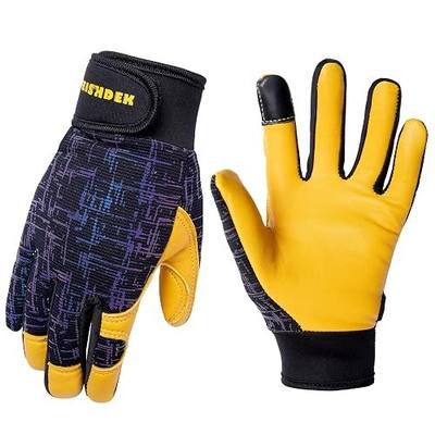 Kids Genuine Leather Work Gloves, Safety Gloves, Touch Screen, Reflective, Breathable Design, for Children Age 2-12