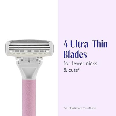 Skintimate 4-Blade Razor Refill Cartridges with Aloe and Vitamin E, 12 Count