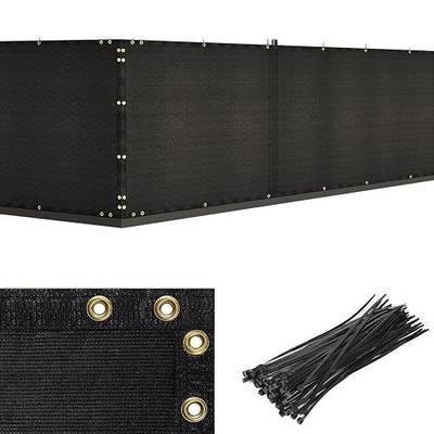 Duerer Privacy Fence Screen 4 x 50ft Black Fence Covering Heavy Duty 170GSM Commercial Windscreen Fencing Mesh Shade Net Cover, UV Protection 90% Blockage Outdoor Backyard, Patio with Cable Ties