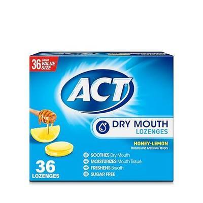 ACT Dry Mouth Moisturizing Gum With Xylitol, Soothes, Moisturizes & Freshens, Honey-Lemon, Value Size, 36 ct.