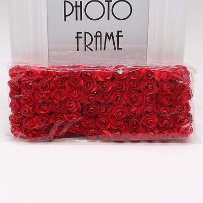 Artificial Flowers 144 Mini Cute Pink Paper Handmade for Wedding Decoration DIY Gift Wreath Scrapbooking Crafts Floral (Burgundy)