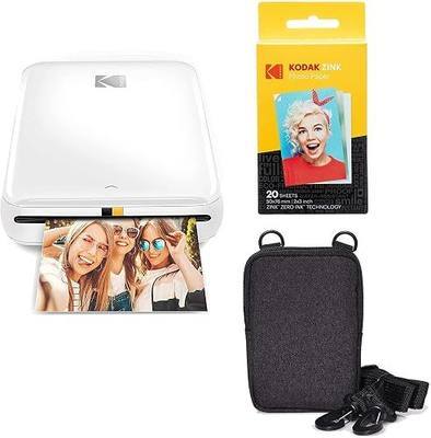 KODAK Step Wireless Mobile Photo Mini Printer (White) Go Bundle