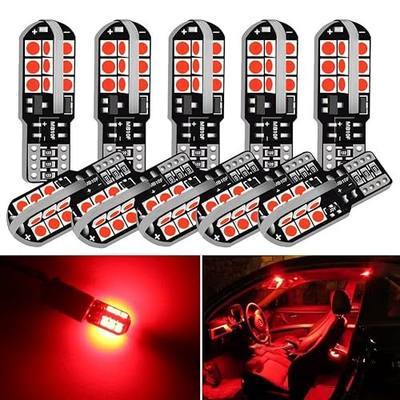 DuaBhoi 194 Led Bulb CANBUS Error Free 168 T10 2825 W5W 24SMD Extremely Bright 3030 Chipsets for Car Interior Dome Map Door Marker License Plate Trunk Lights Pack of 10 Red