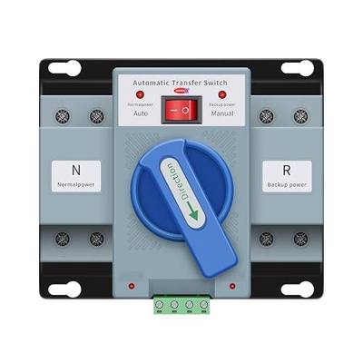 AC110V 2P 63A ATS Dual Power Automatic/Manual Transfer Switch | 63Amp Solar Mini ATS, Generator Dual Power Changeover, 50Hz/60Hz Auto Dual Power For RV LV Power