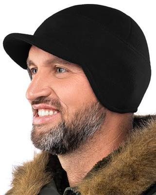 2SBR 2SABERS Fleece Winter Beanie with Visor - Men Women - Earflap Brim Skull Watch Cap Hat