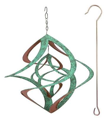 Red Carpet Studios Deluxe Double Helix Cosmix Wind Spinner, 14-Inch, Patina and Copper