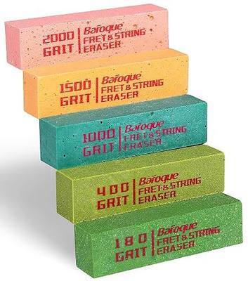 Baroque Fret Erasers for Guitar, Fret Polishing Cleaner | Frets Polish Tools Kit, Clean Fret Wire/String/Metal, Set of 5 (180& 400& 1000& 1500& 2000 Grit)