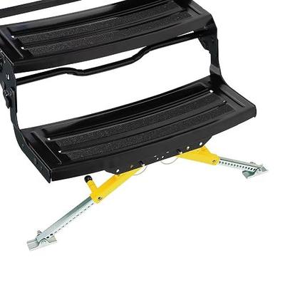 Lippert Solid Stance RV Step Stabilizer Kit for 5th Wheels, Travel Trailers and Motorhomes | Reduces entry step bounce, dual legs with 4 adjustment angles, 15-20 minute install, stays attached for easy storage