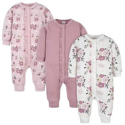 Gerber Baby Girls' 3-pack Coverall Set