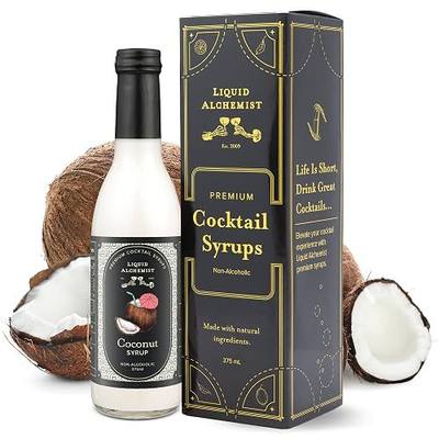 Liquid Alchemist Coconut Syrup for Cocktails | Real Ingredients Make our Coconut Syrup for Drinks a Perfect Pina Colada Mixer | Small Batch, Non-GMO & Vegan | 12.7 Oz Drink Mixer, Pack of 1
