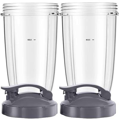 LVAINIT Blender Cups 24oz Cups with Flip-Top To-Go-Lids Fit for NutriBullet Blender 600W Pro 900W NutriBullet Replacement Parts