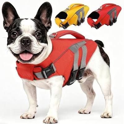 MIGOHI Dog Life Jacket,Reflective Dog Life Vest for Swimming Boating,Ripstop Dog Swimsuit with Rescue Handle,Adjustable Pool Float for Small Medium Large Dogs,Pet Safe Lifesaver with Superior Buoyancy