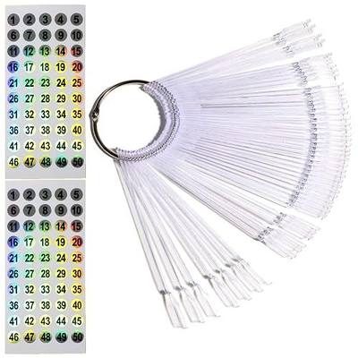 50pcs Nail Swatch Sticks with Ring for Nail Color Display(transparent) | Almond Nail Tips Nail Art Supplies Nail Practice Samples