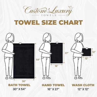 Black Hand Towels for Bathroom with Monogram | Luxury Cotton Turkish Towels | Embroidered in USA | Set of 2 | Choose Set Color and Letter | A - Z | Modern Font