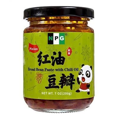 NPG Pixian Broad Bean Chili Paste 7 oz, Hongyou Doubanjiang with Chili Oil | Mapo Tofu Essential, fermented broad bean chili paste for hot pot, Dan Dan noodles, twice-cooked pork, rich umami flavor
