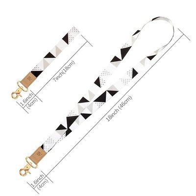 Pack of 2 Wrist and Neck Lanyards for ID Badges, Wristlet Keychain Holder Car Key Lanyard for Women and Men