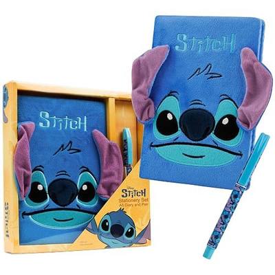 Disney Stitch Gifts for Girls, Diary for Teens Notebook with Pen, Cute A5 Hardcover Journal with Lock, Secret Stationary Set Travel Journal (Blue Fluffy)